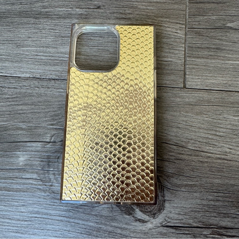 Flaunt SQUARE® Gold Metallic Snakeskin Faux Leather iPhone 13 Pro Case